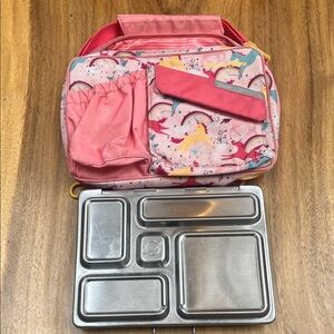 PlanetBox Rover Pink Unicorn Carry Bag with Stainless Steel Lunch Box
